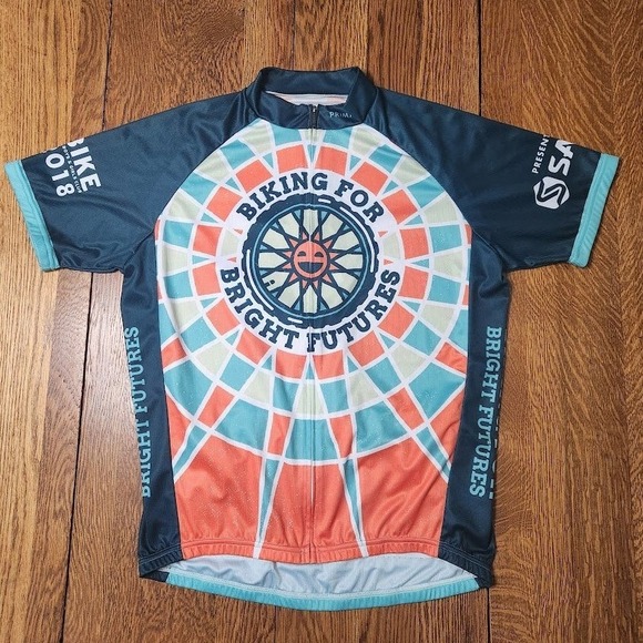 primal Other - Primal Biking for Bright Futures Cycling Jersey Boys & Girls Club Large Teal G30
